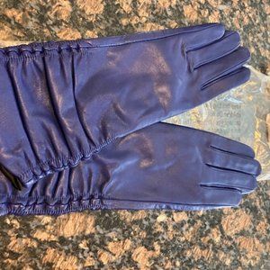 Long Blue Ruched Leather size small